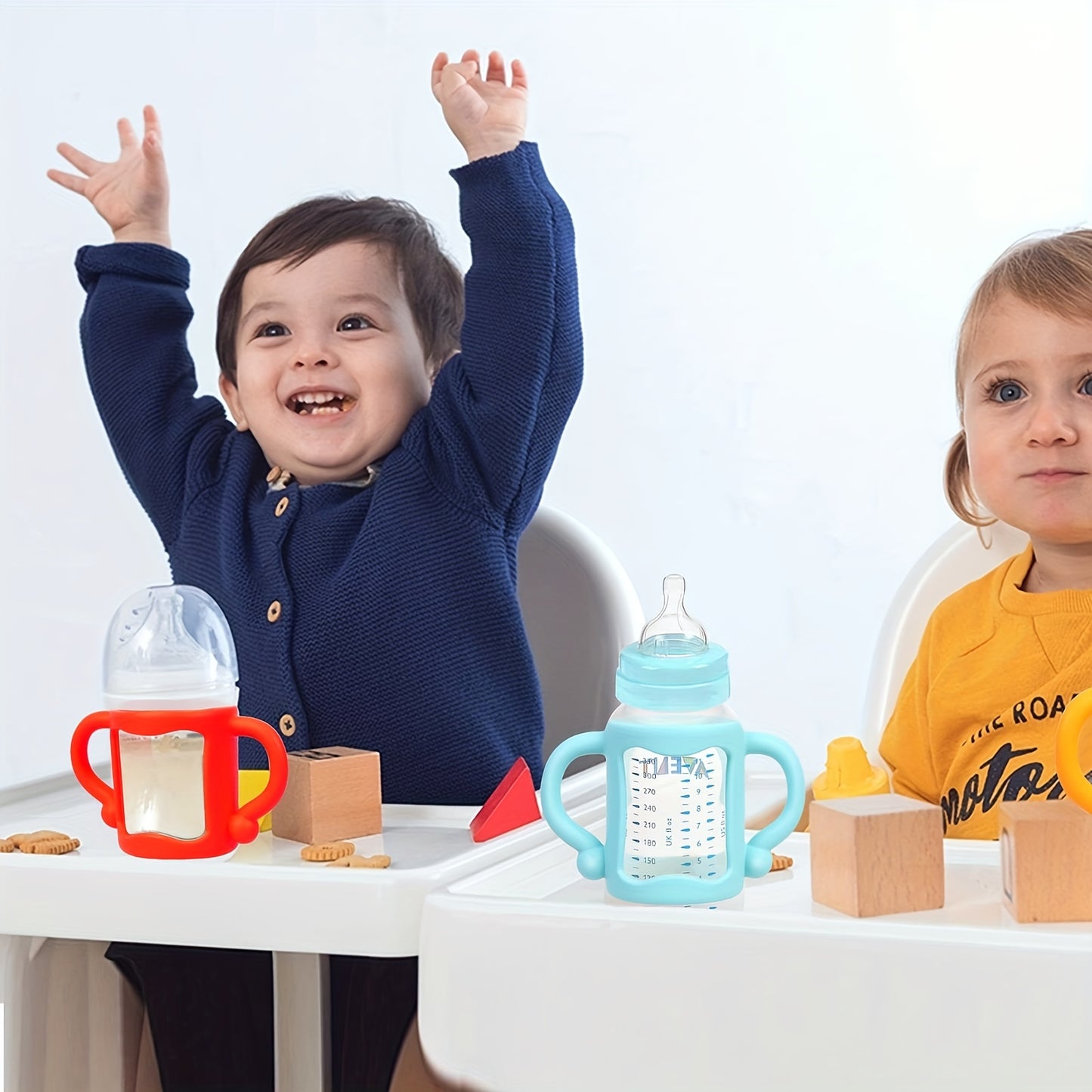 Poignées de biberon en silicone – Aide à l’apprentissage