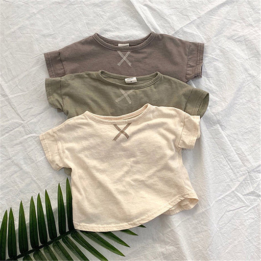 T-shirt manches courtes bébé - style simple pour l'été