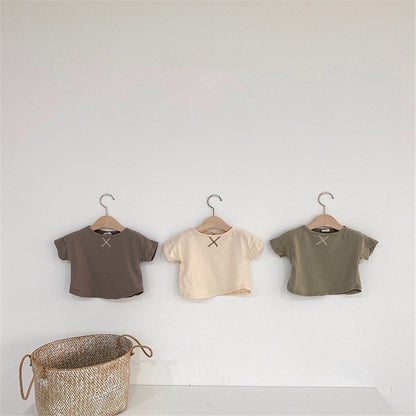 T-shirt manches courtes bébé - style simple pour l'été