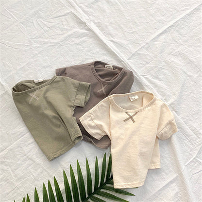 T-shirt manches courtes bébé - style simple pour l'été