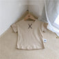 T-shirt manches courtes bébé - style simple pour l'été