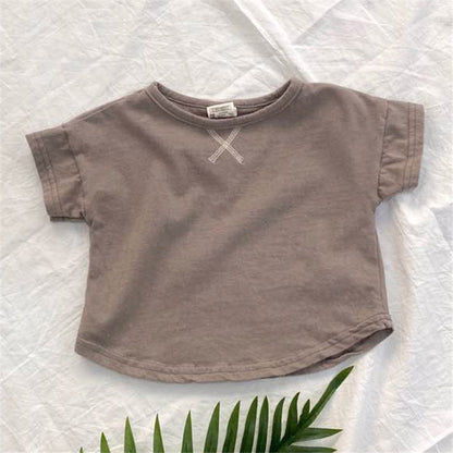 T-shirt manches courtes bébé - style simple pour l'été