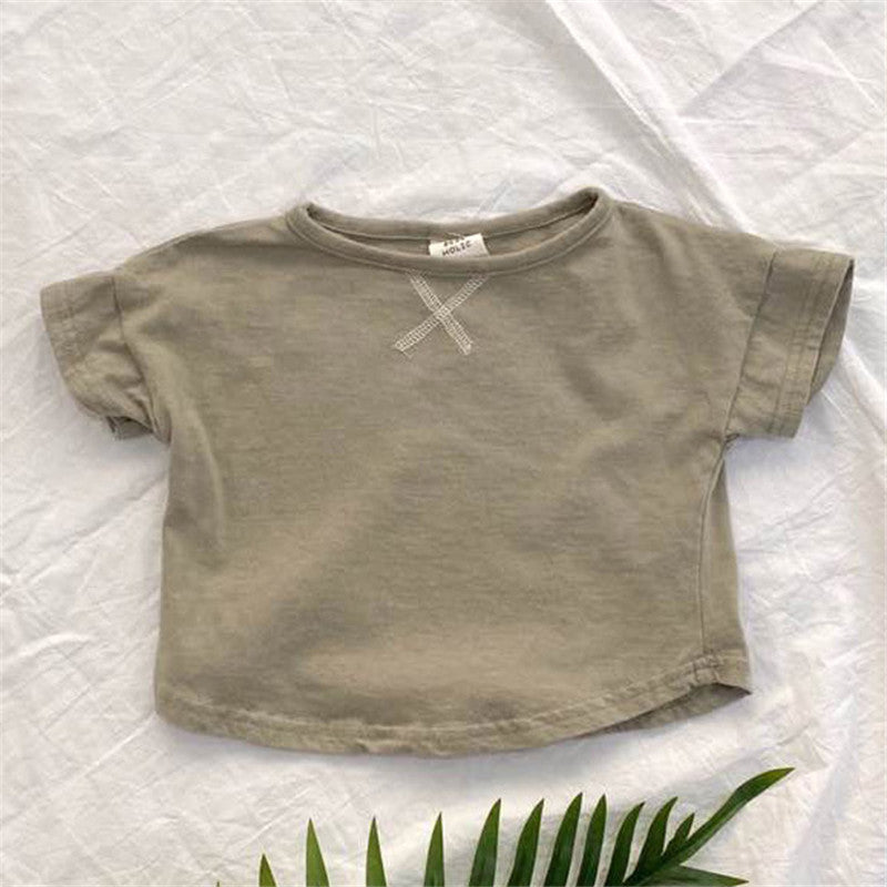 T-shirt manches courtes bébé - style simple pour l'été