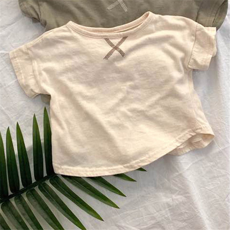 T-shirt manches courtes bébé - style simple pour l'été