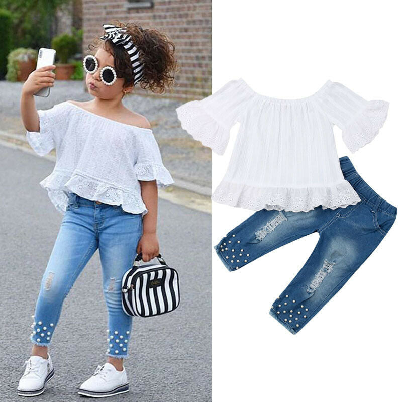 Ensemble Chemise et pantalon Fille – Vêtements pour Enfants et Bébés