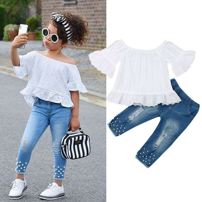 Ensemble Chemise et pantalon Fille – Vêtements pour Enfants et Bébés