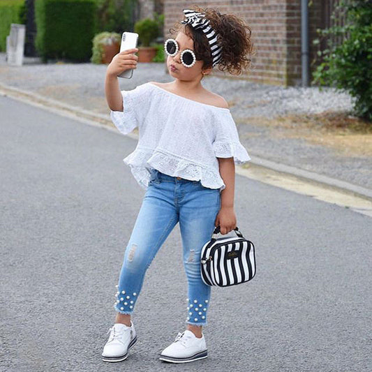Ensemble Chemise et pantalon Fille – Vêtements pour Enfants et Bébés