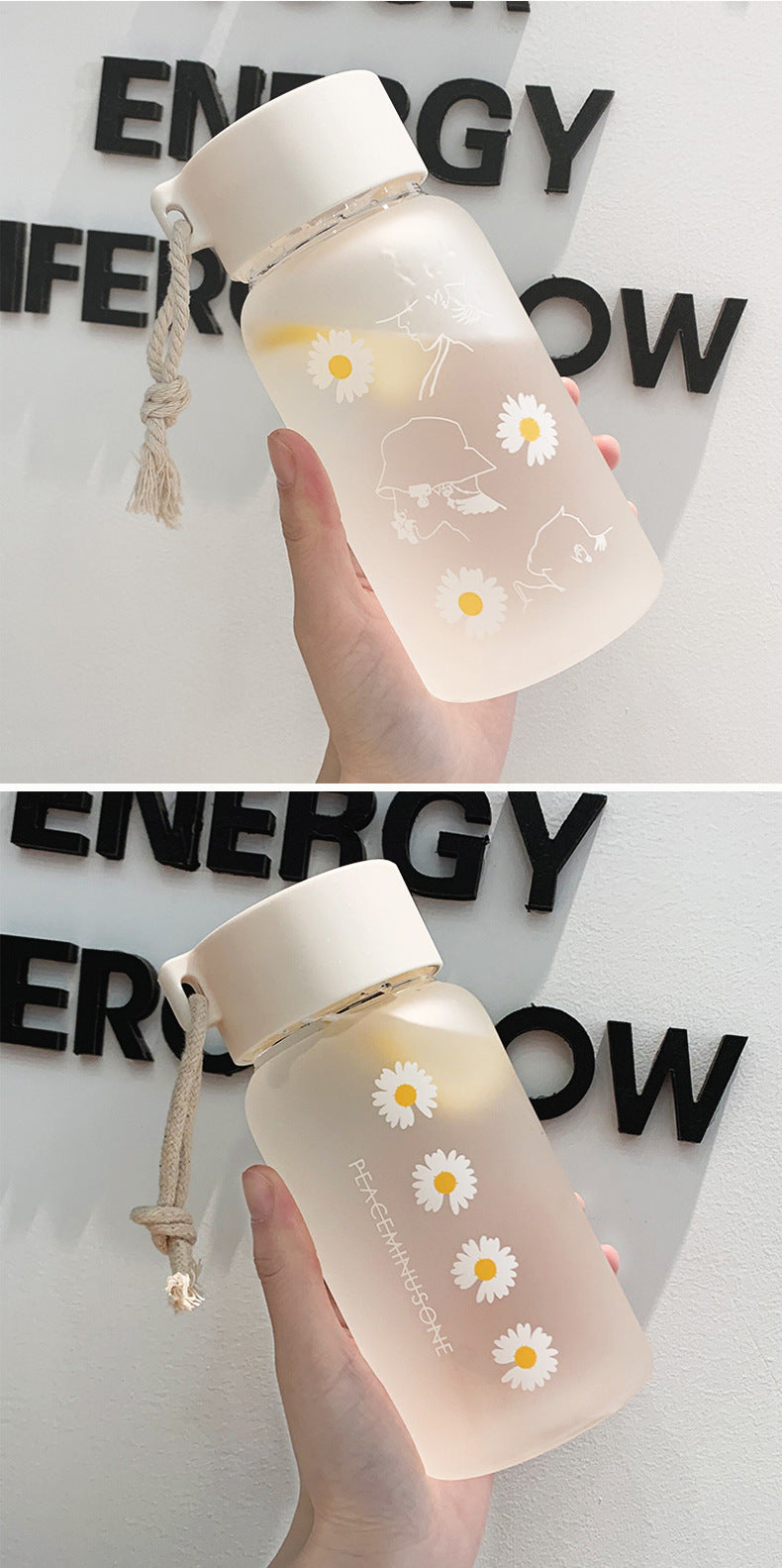 Gourde transparente marguerite – 520 ml (17.6 oz)