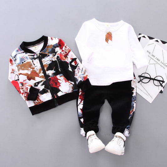 Vêtements d'automne et d'hiver pour garçons - Ensemble trois pièces pour enfant.
