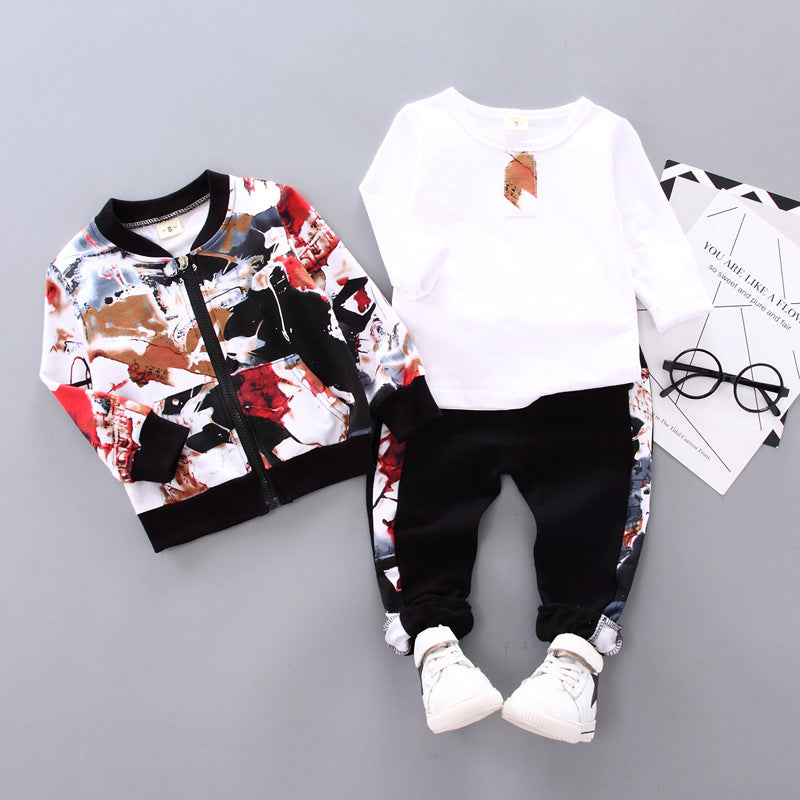Vêtements d'automne et d'hiver pour garçons - Ensemble trois pièces pour enfant.