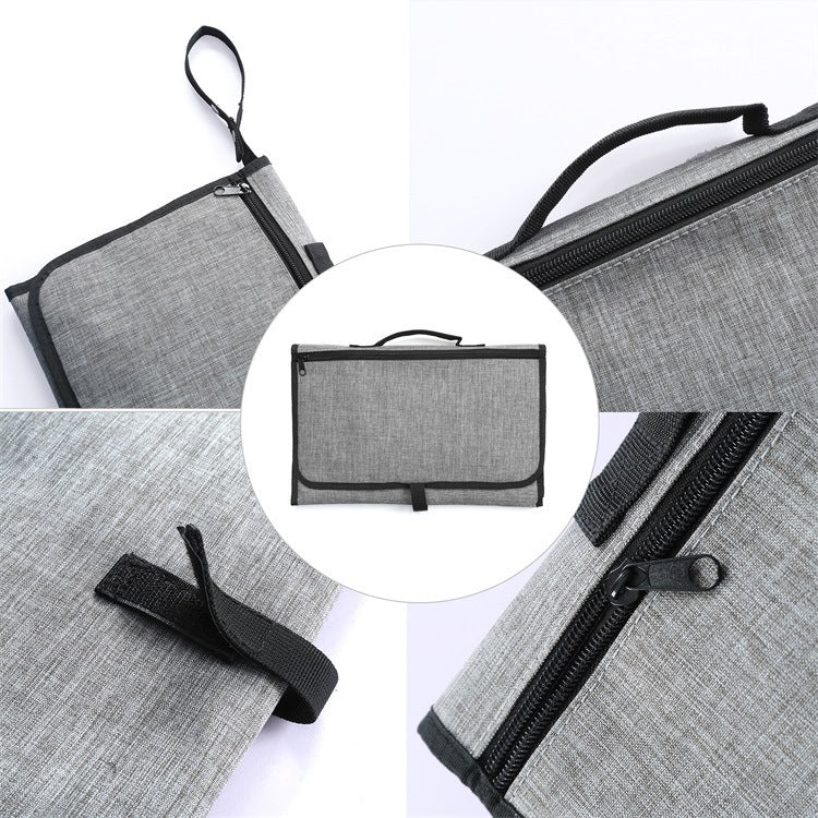 Tapis à Langer Bébé Portable – Pliable, Imperméable & Lavable | Matelas de Voyage + Sac de Rangement
