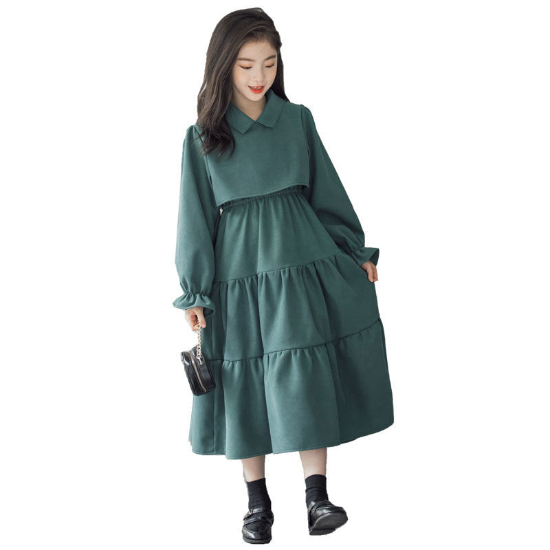 Robe en Velours Côtelé pour Fille – Chaude, Épaisse et Stylée