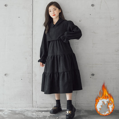 Robe en Velours Côtelé pour Fille – Chaude, Épaisse et Stylée