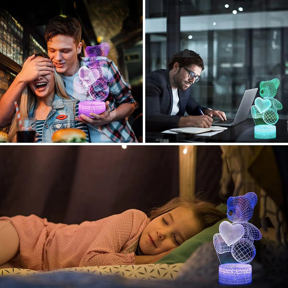 Lampe LED 3D en Acrylique – Veilleuse USB Néon