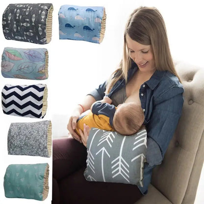 Coussin d’allaitement en coton réglable – Oreiller de bras lavable pour bébé et maman