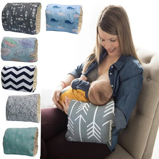Coussin d’allaitement en coton réglable – Oreiller de bras lavable pour bébé et maman