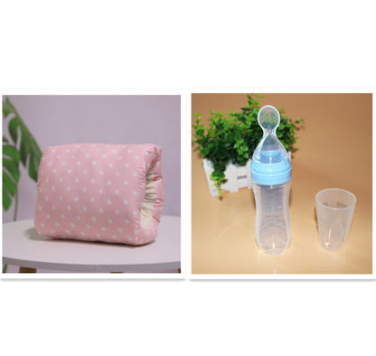 Coussin d’allaitement en coton réglable – Oreiller de bras lavable pour bébé et maman