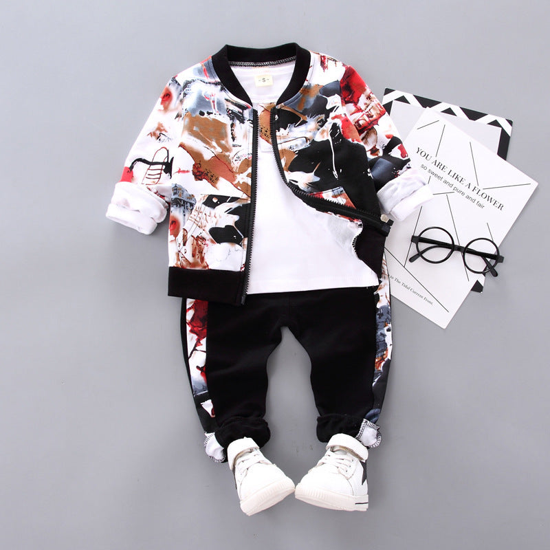 Vêtements d'automne et d'hiver pour garçons - Ensemble trois pièces pour enfant.
