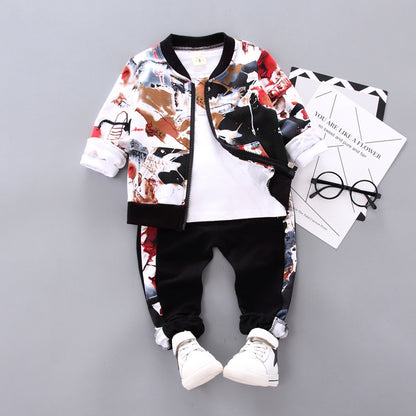 Vêtements d'automne et d'hiver pour garçons - Ensemble trois pièces pour enfant.