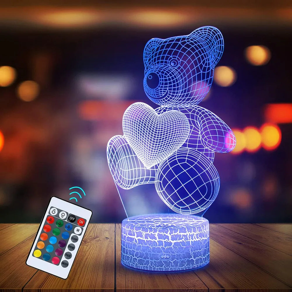 Lampe LED 3D en Acrylique – Veilleuse USB Néon