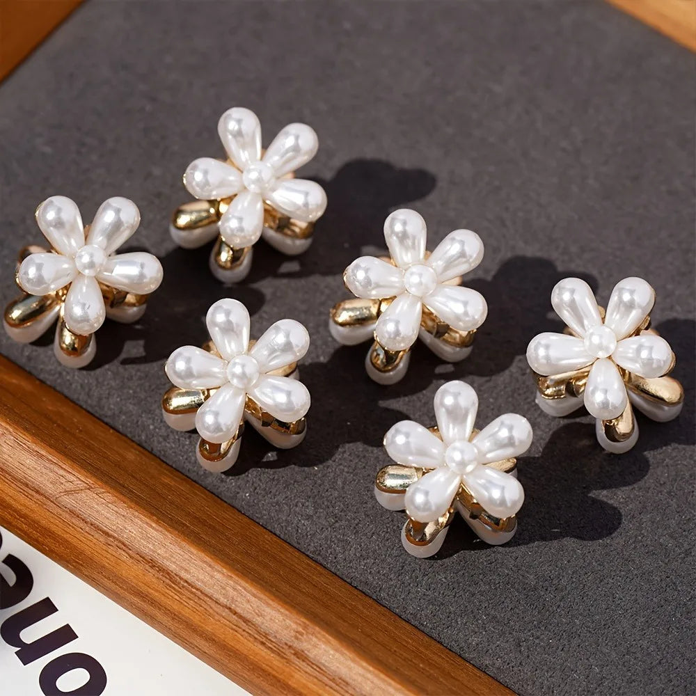 Pinces à cheveux fleuries avec perles – Lot de 1, 3 ou 6 pièces