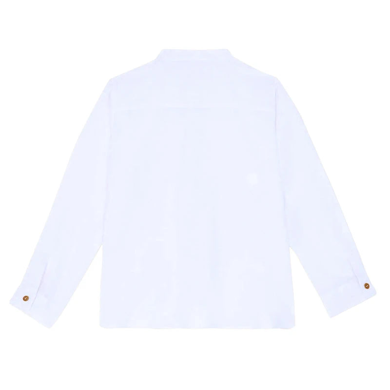 Chemise Garçon en Lin Blanc – Élégance Décontractée | Coton & Lin