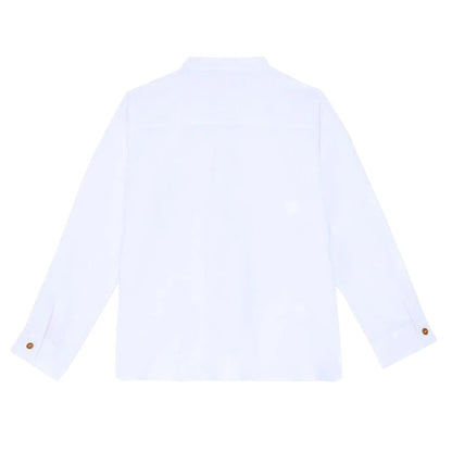 Chemise Garçon en Lin Blanc – Élégance Décontractée | Coton & Lin