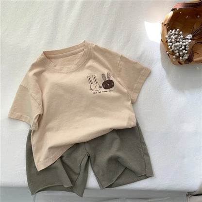 T-shirt Garçon Été – Motif Lapin Mignon | 2 à 8 ans