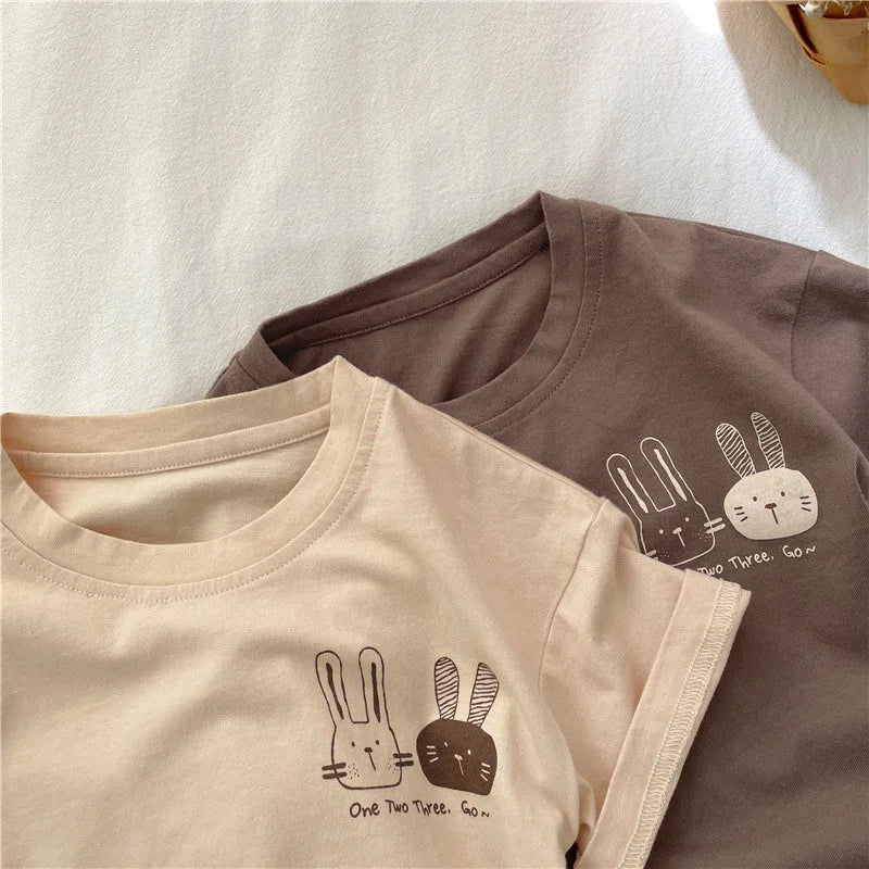T-shirt Garçon Été – Motif Lapin Mignon | 2 à 8 ans