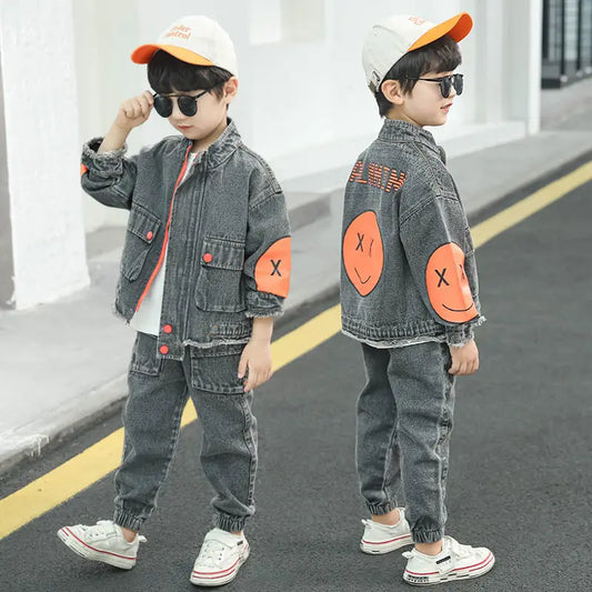 Ensemble Survêtement Garçon – Look Denim Sport Chic (3 à 13 ans)