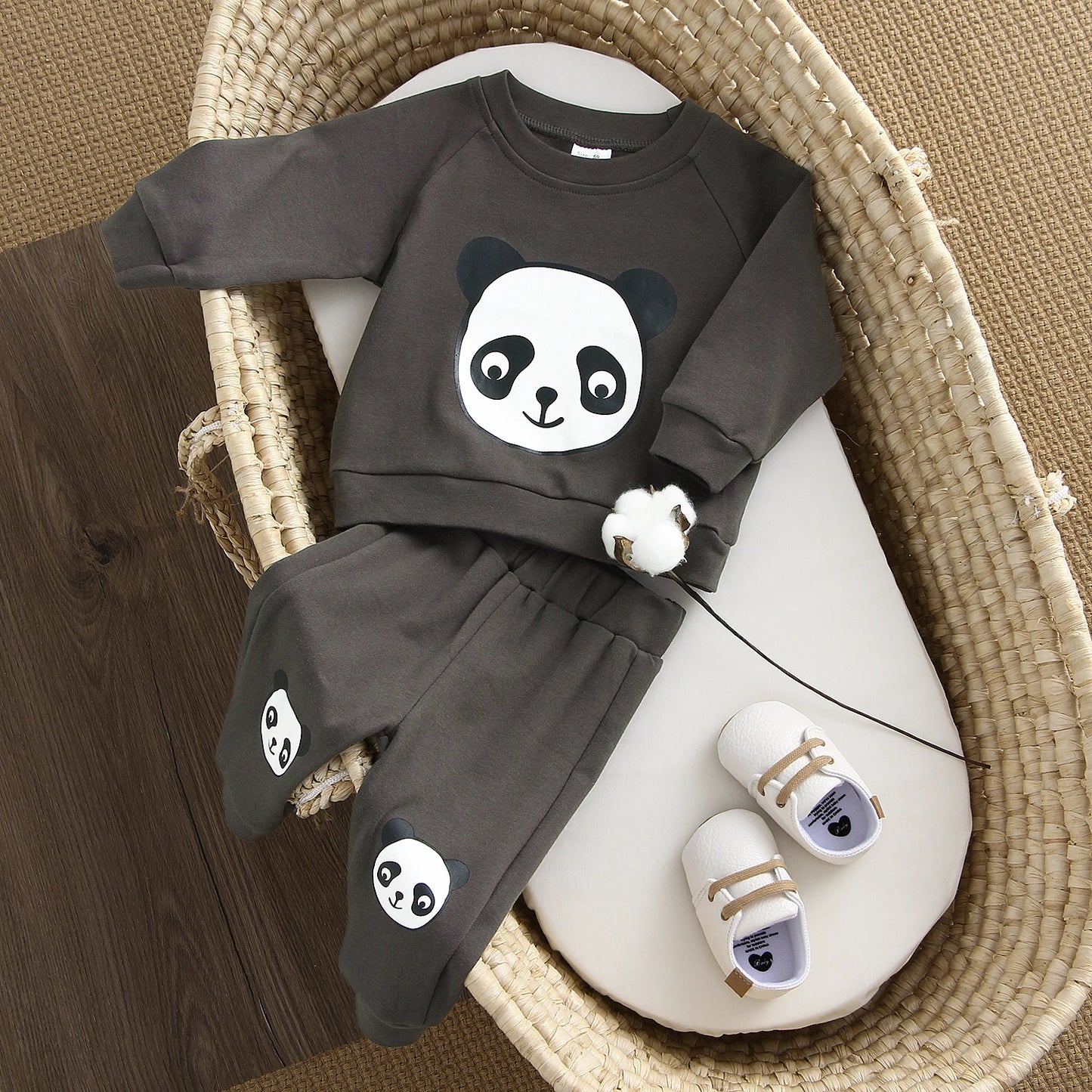 Ensemble Bébé Garçon 2 Pièces – Sweat à Capuche & Pantalon | Motif Ours