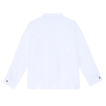 Chemise Garçon en Lin Blanc – Élégance Décontractée | Coton & Lin