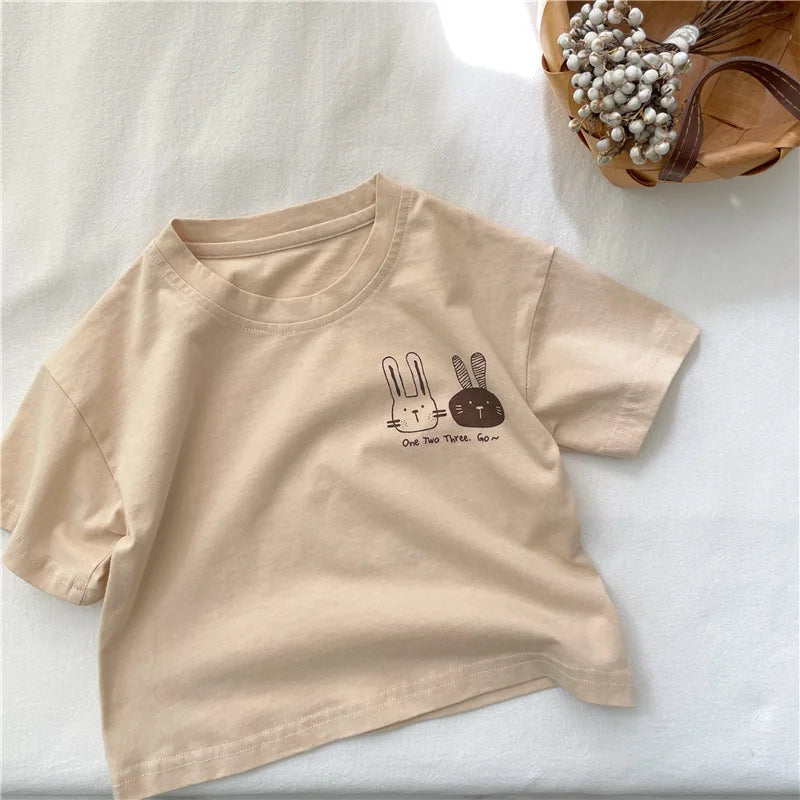 T-shirt Garçon Été – Motif Lapin Mignon | 2 à 8 ans