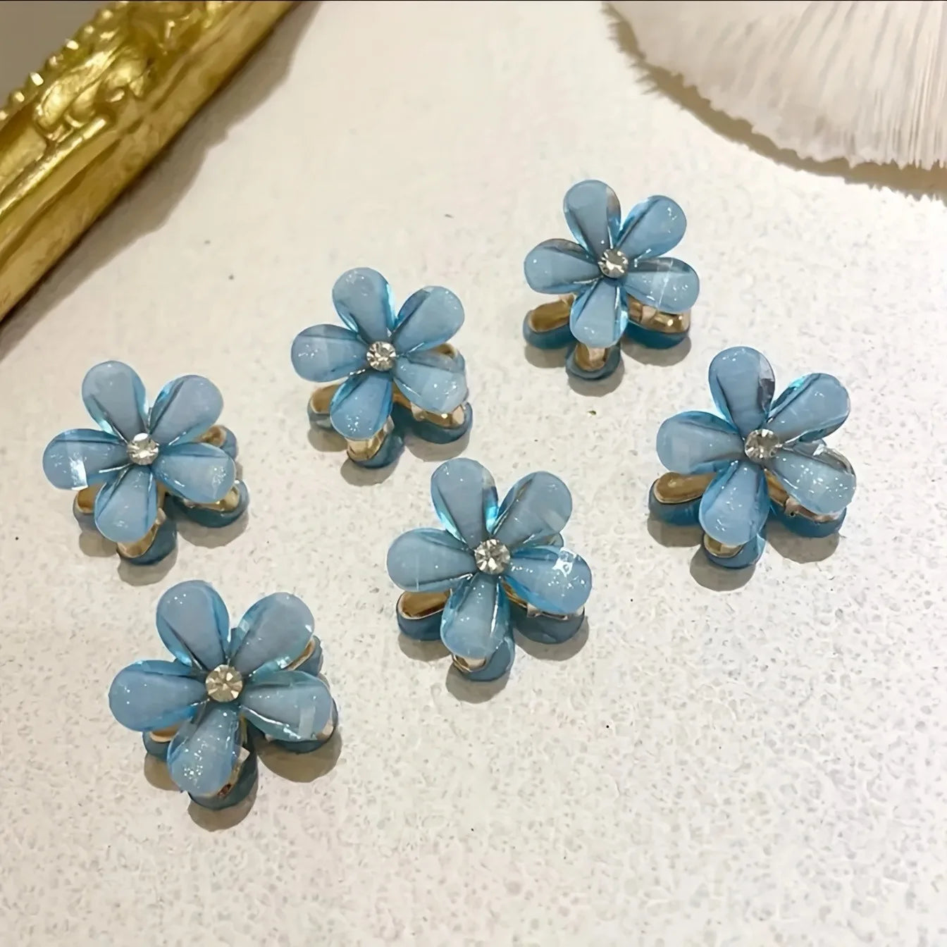 Pinces à cheveux fleuries avec perles – Lot de 1, 3 ou 6 pièces