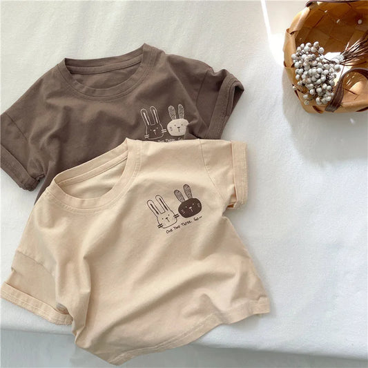 T-shirt Garçon Été – Motif Lapin Mignon | 2 à 8 ans