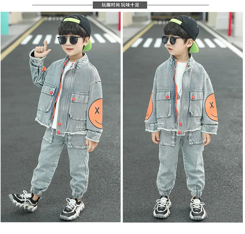 Ensemble Survêtement Garçon – Look Denim Sport Chic (3 à 13 ans)