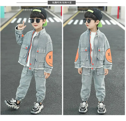 Ensemble Survêtement Garçon – Look Denim Sport Chic (3 à 13 ans)