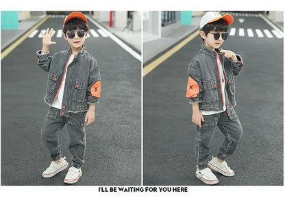 Ensemble Survêtement Garçon – Look Denim Sport Chic (3 à 13 ans)