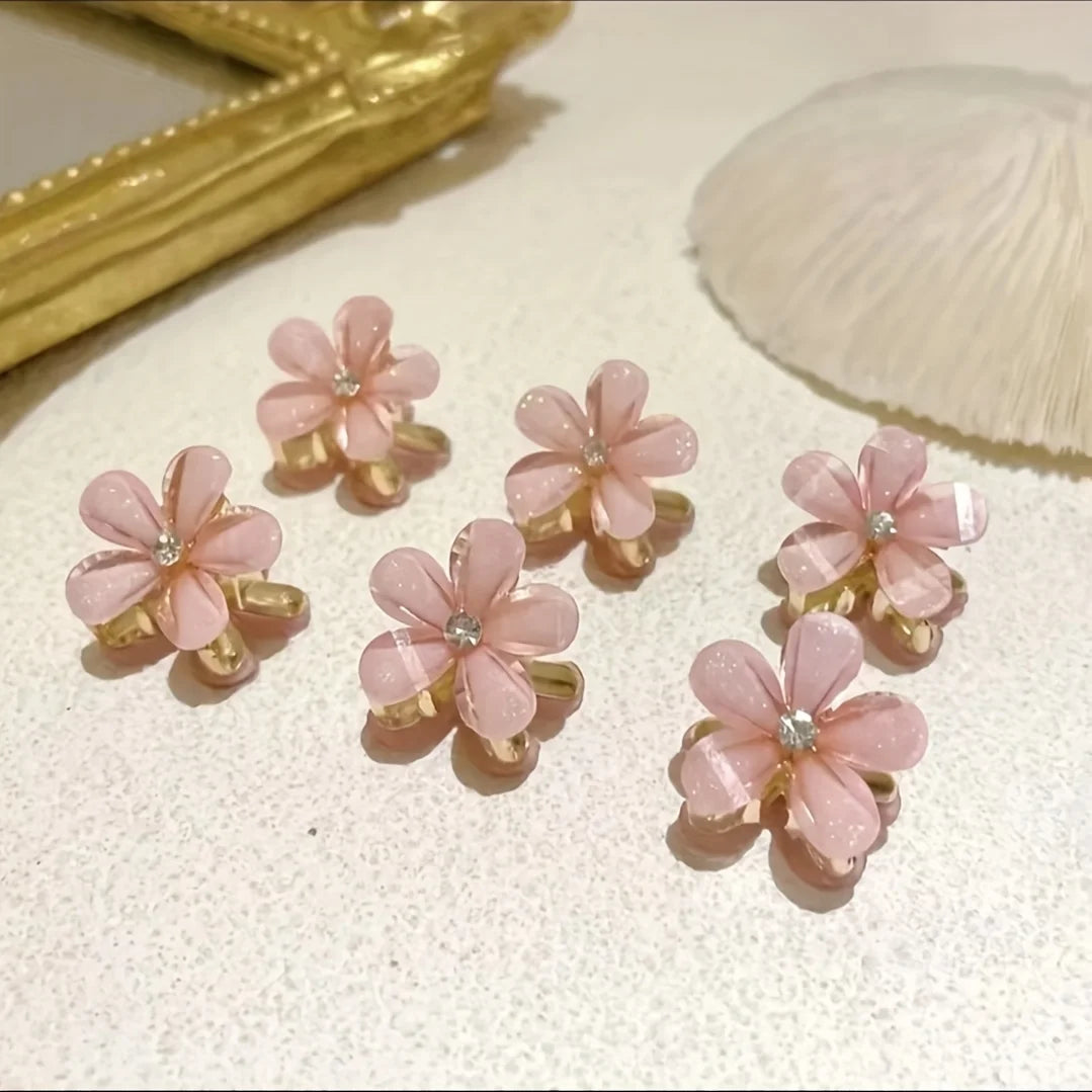 Pinces à cheveux fleuries avec perles – Lot de 1, 3 ou 6 pièces