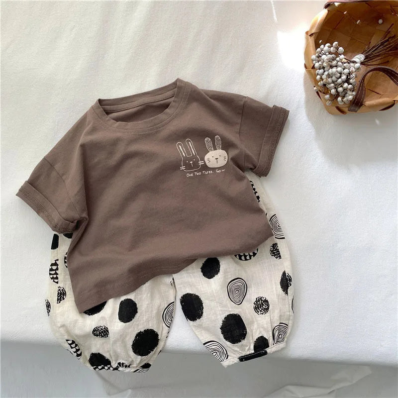 T-shirt Garçon Été – Motif Lapin Mignon | 2 à 8 ans