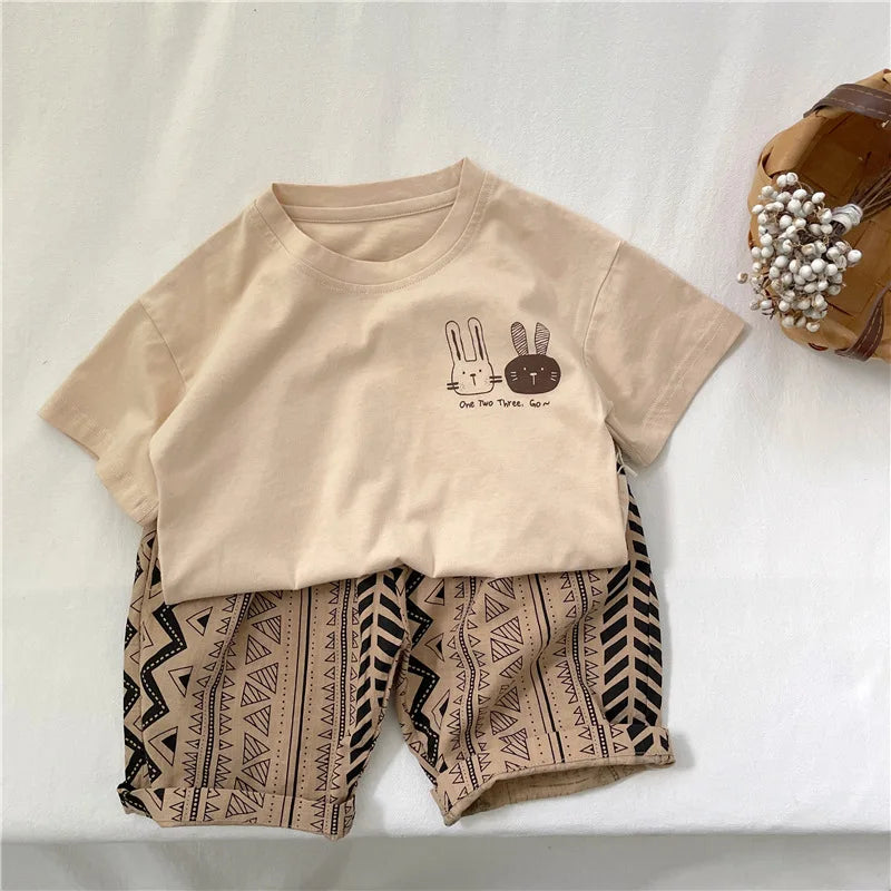 T-shirt Garçon Été – Motif Lapin Mignon | 2 à 8 ans
