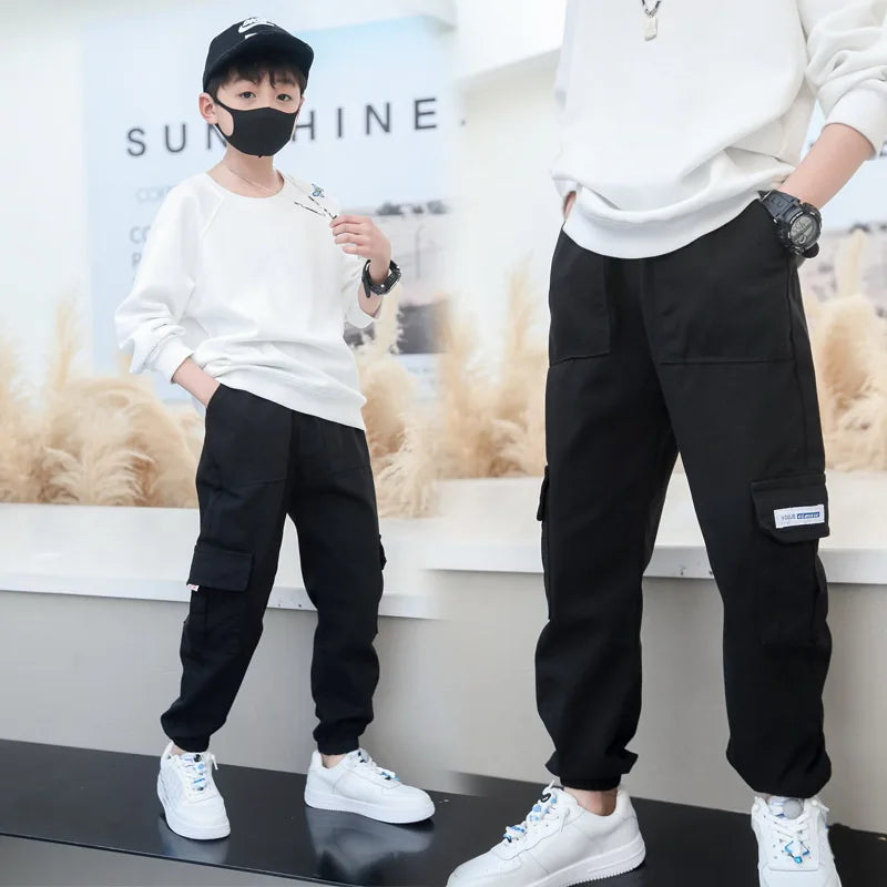 Pantalon cargo sarouel pour garçons – Style streetwear décontracté