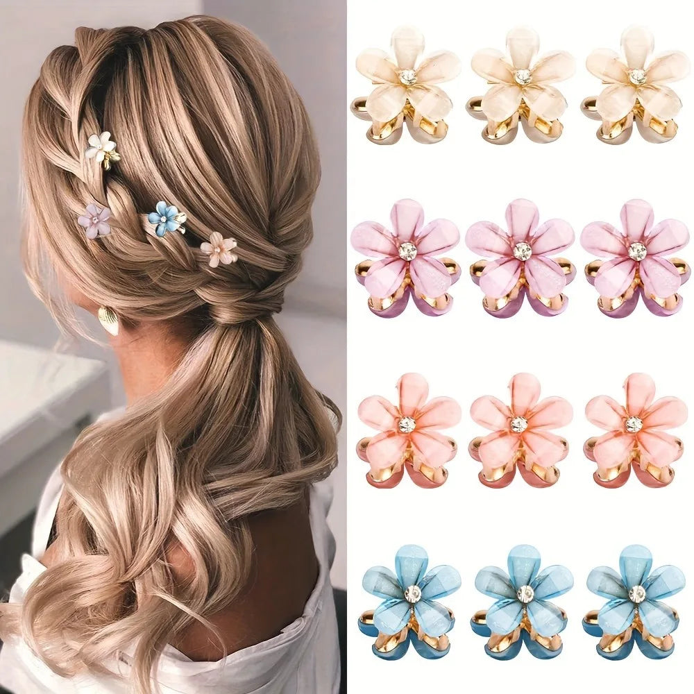 Pinces à cheveux fleuries avec perles – Lot de 1, 3 ou 6 pièces