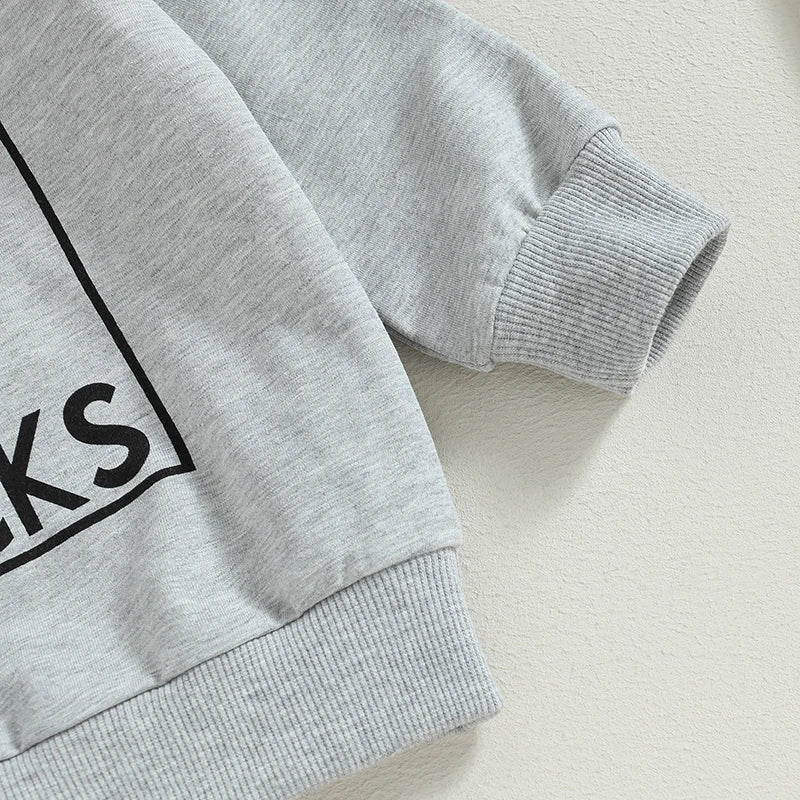Ensemble 2 Pièces Garçon – Sweat imprimé + Pantalon à cordon | Printemps & Automne