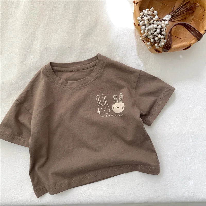 T-shirt Garçon Été – Motif Lapin Mignon | 2 à 8 ans