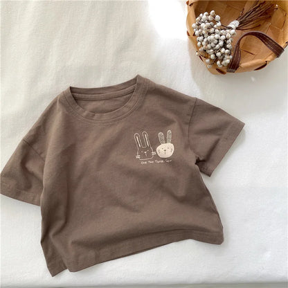 T-shirt Garçon Été – Motif Lapin Mignon | 2 à 8 ans
