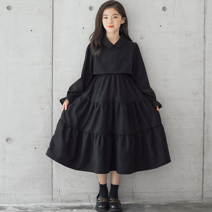 Robe en Velours Côtelé pour Fille – Chaude, Épaisse et Stylée