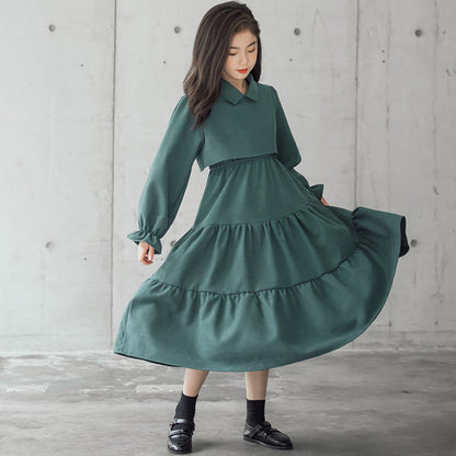 Robe en Velours Côtelé pour Fille – Chaude, Épaisse et Stylée