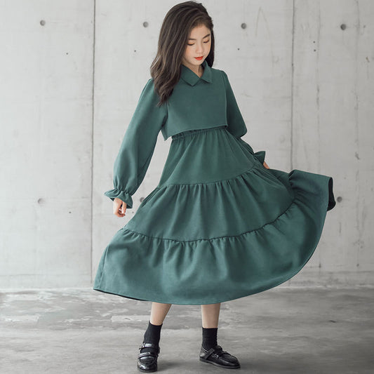 Robe en Velours Côtelé pour Fille – Chaude, Épaisse et Stylée
